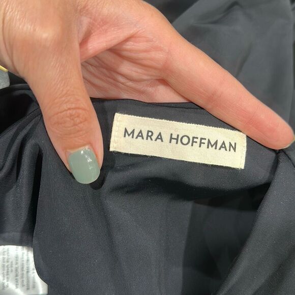 NWT Mara Hoffman Black Audrey Plunge Square Neck One-Piece Swimsuit Size Small - Picture 3 of 9